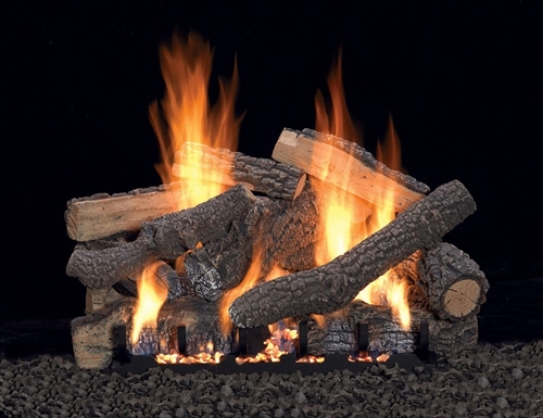 LS-P Pondersoa Refractory Log Set with Slope Glaze Burner by White Mountain Hearth