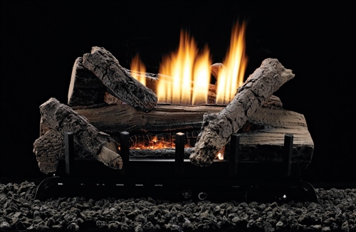 VFDR-LBW Whiskey River Log Set w/ Vented/Vent-Free Burner by White Mountain Hearth